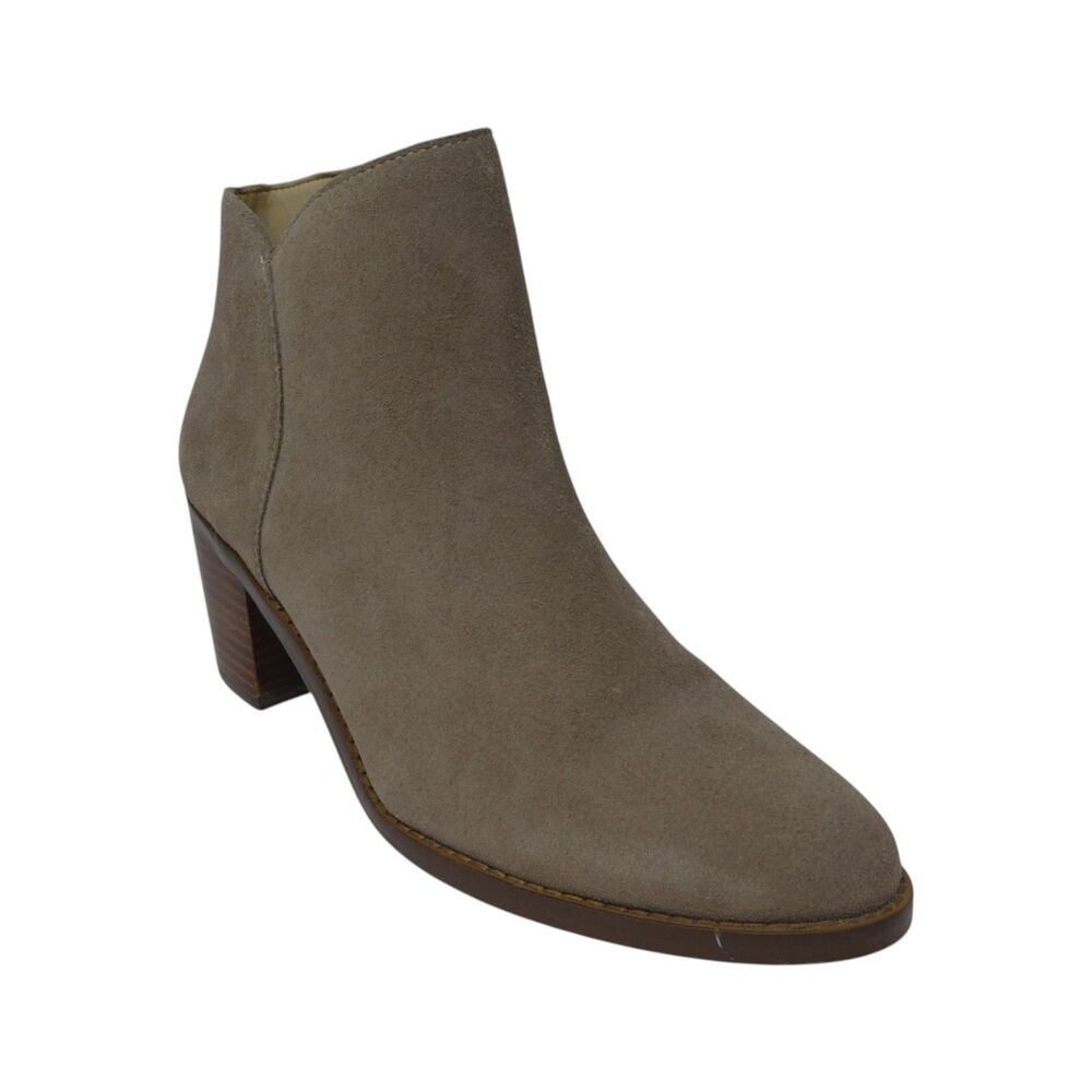 Lands End Brown Suede Heeled Ankle Boots Womens 7.5